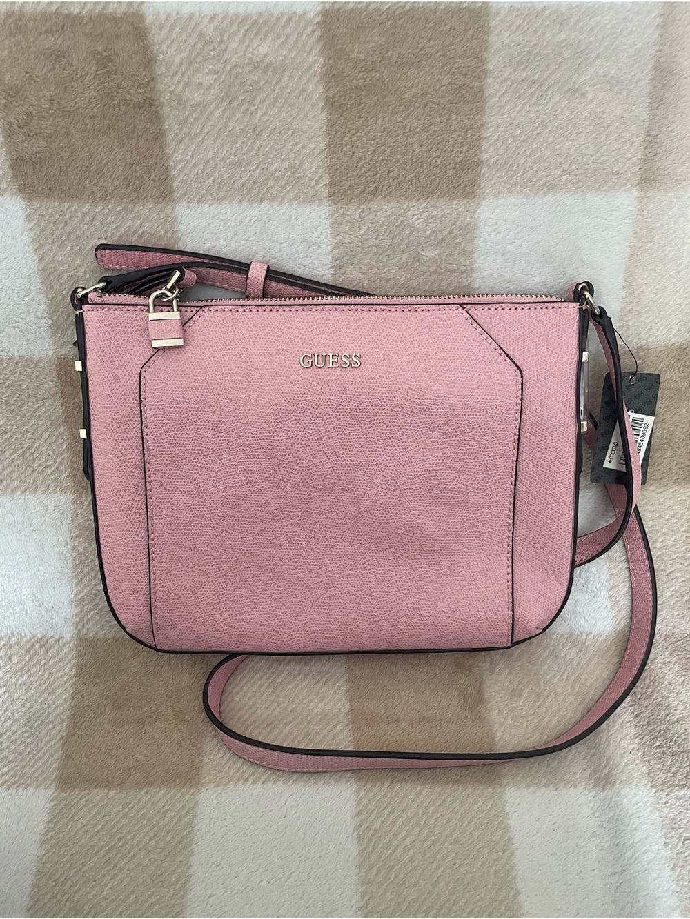 NWT GUESS Bubblegum Pink Crossbody Bag with Locket Charm